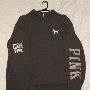 VS Pink Quarter Zip Gray
